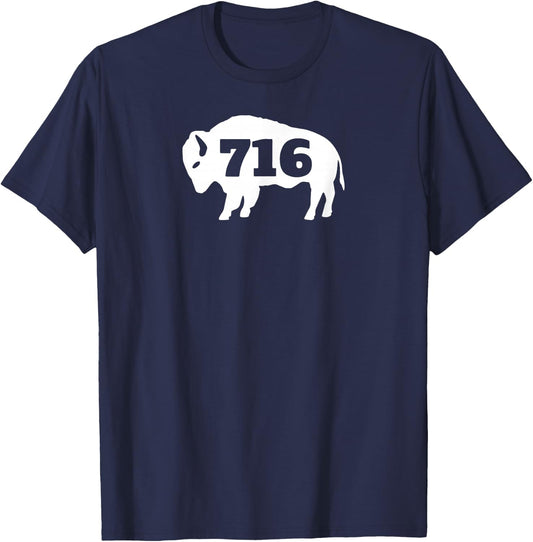 Buffalo NY Area Code 716 Pride Bison Buffalo New York T-Shirt - T-Shirt | Navy