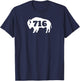 Buffalo NY Area Code 716 Pride Bison Buffalo New York T-Shirt - T-Shirt | Navy