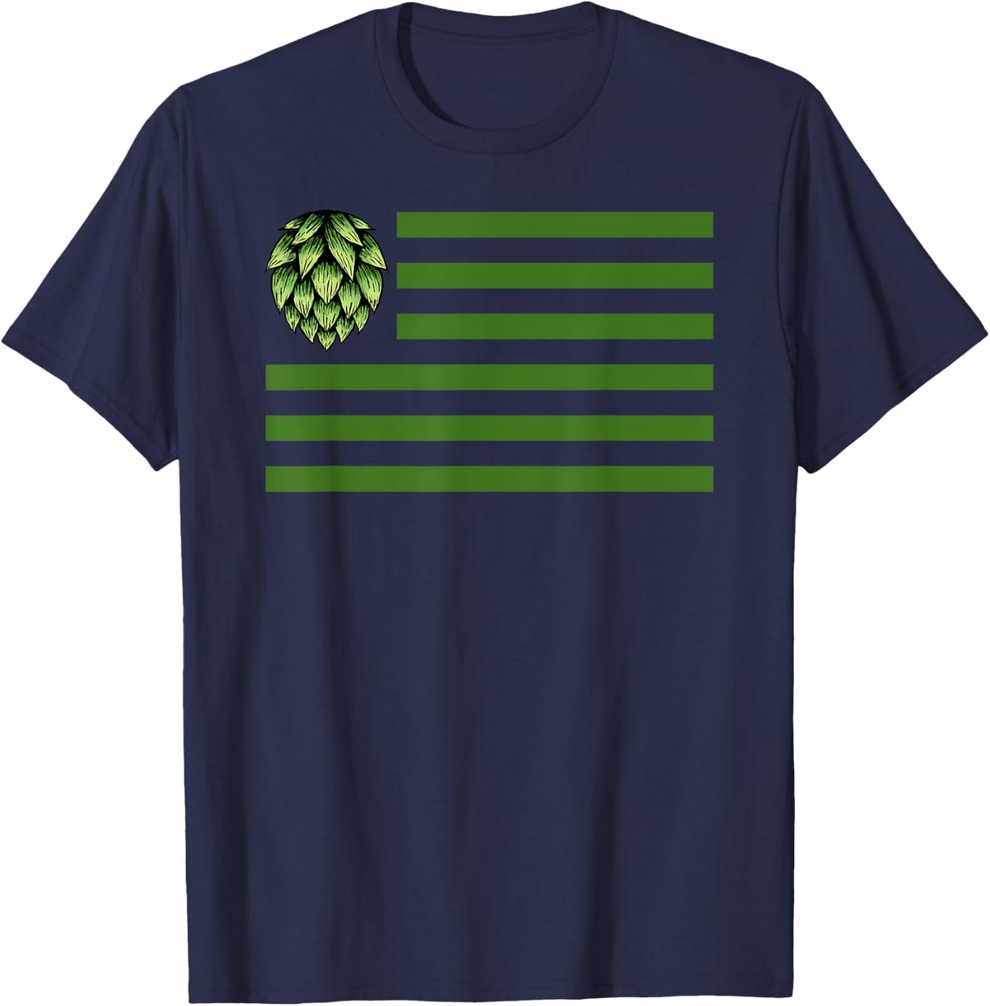 Hop Flag Shirt - Beer Lovers Shirt - Craft Beer Enthusiast T-Shirt - T-Shirt | Navy