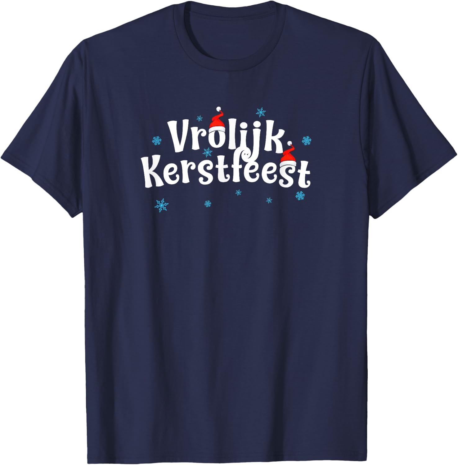 Vrolijk Kerstfeest Dutch/flemish Christmas T-Shirt - T-Shirt | Navy