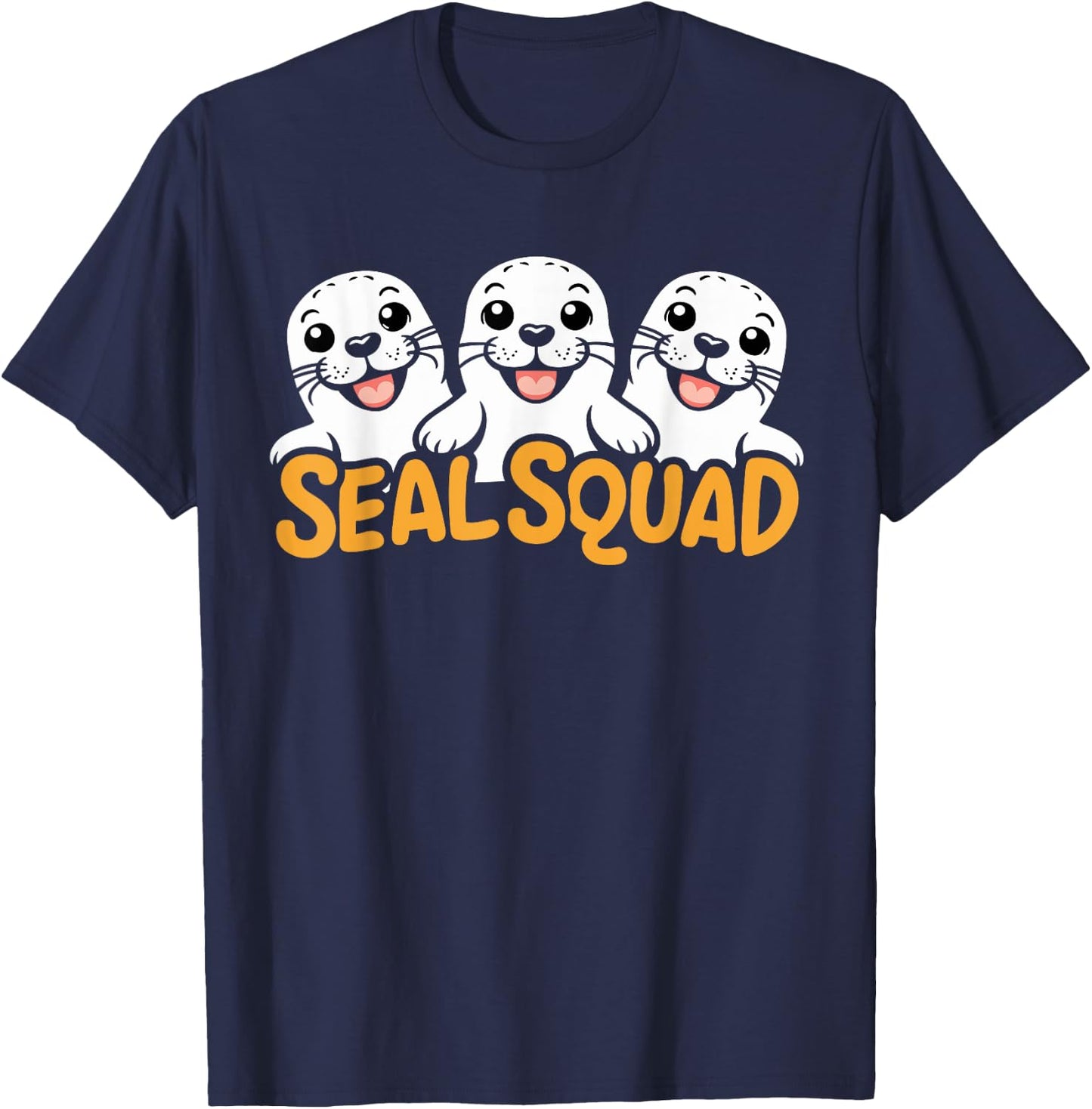 Seal Shirts for Seal Lovers Seal Squad | Seal Themed , Adult, Black, Small, Short Sleeve, , Polyester 100% T-Shirt - T-Shirt | Navy