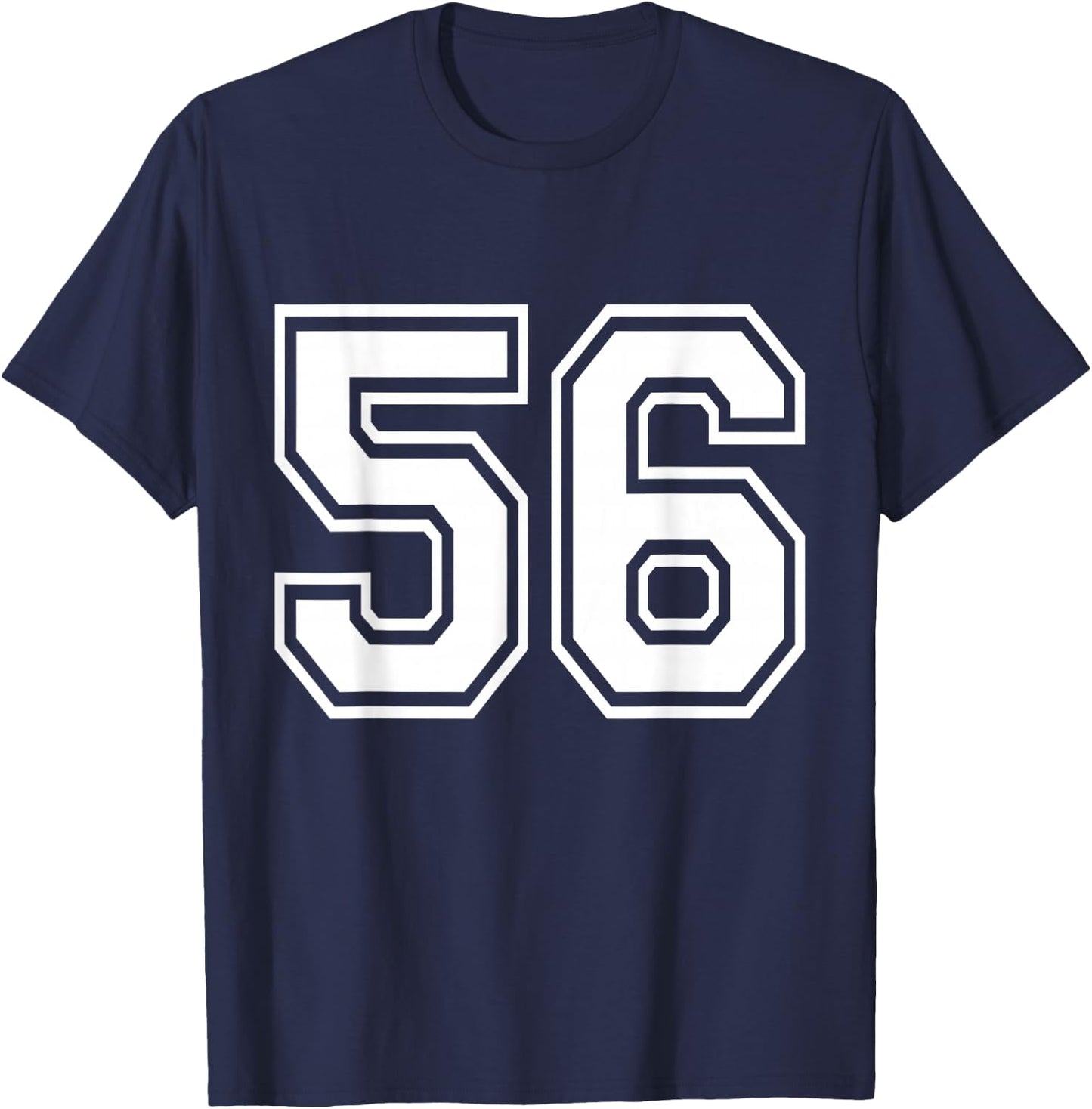 Number 56 Front + Back Varsity Sports Team 56th Birthday T-Shirt - T-Shirt | Navy