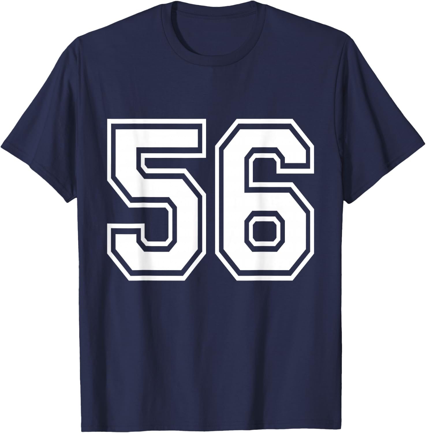 Number 56 Varsity Sports Team Jersey 56th Birthday 56 Years T-Shirt - T-Shirt | Navy