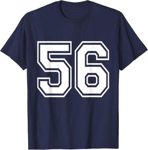 Number 56 Varsity Sports Team Jersey 56th Birthday 56 Years T-Shirt - T-Shirt | Navy