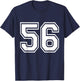 Number 56 Varsity Sports Team Jersey 56th Birthday 56 Years T-Shirt - T-Shirt | Navy
