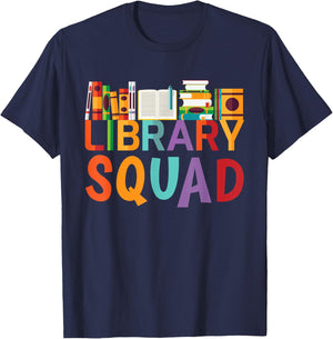 Library Squad shirt Bookworm Book Lovers Gift Librarian Man T-Shirt - T-Shirt | Navy