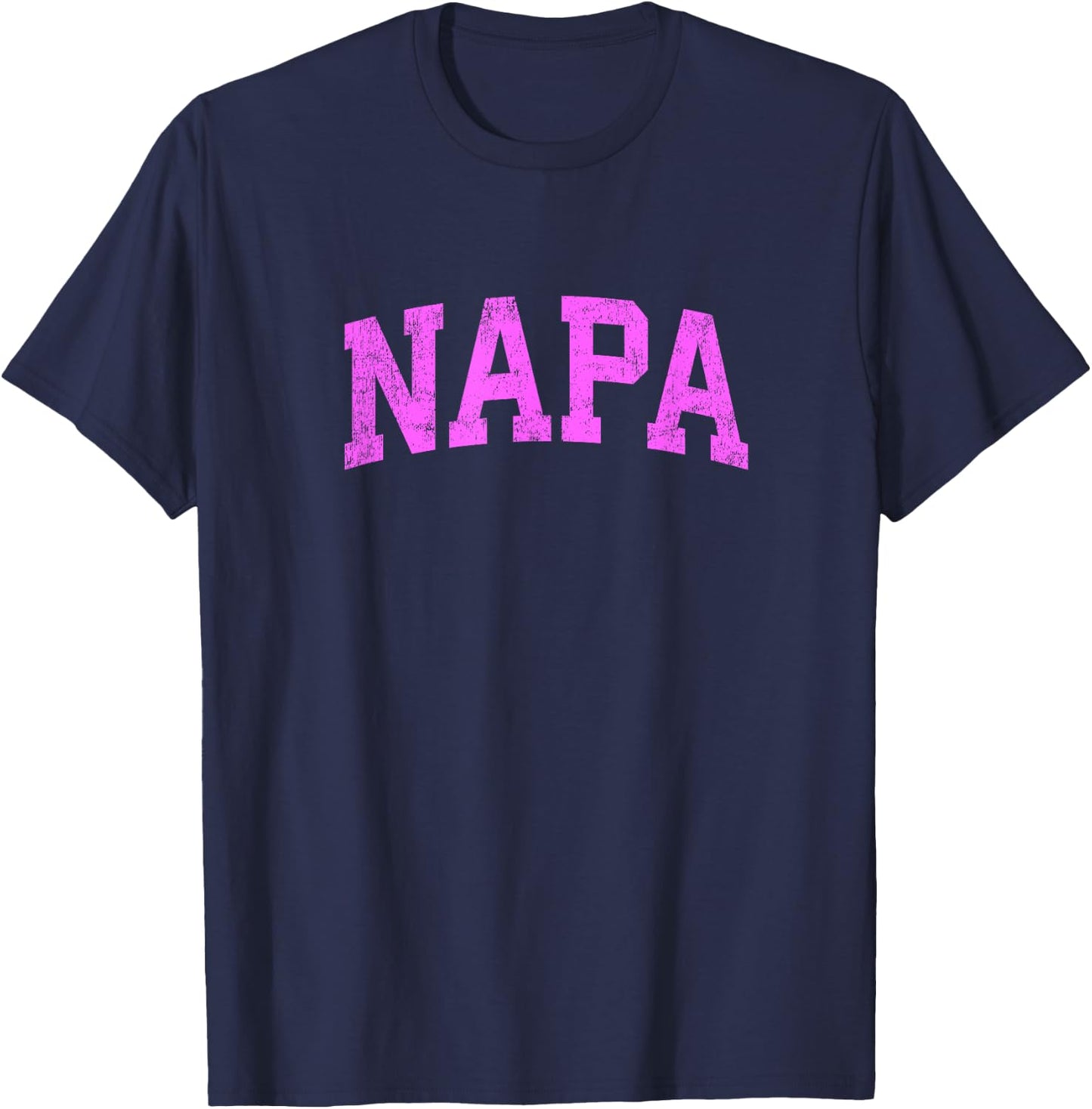 Napa California CA Vintage Athletic Sports Pink Design T-Shirt - T-Shirt | Navy