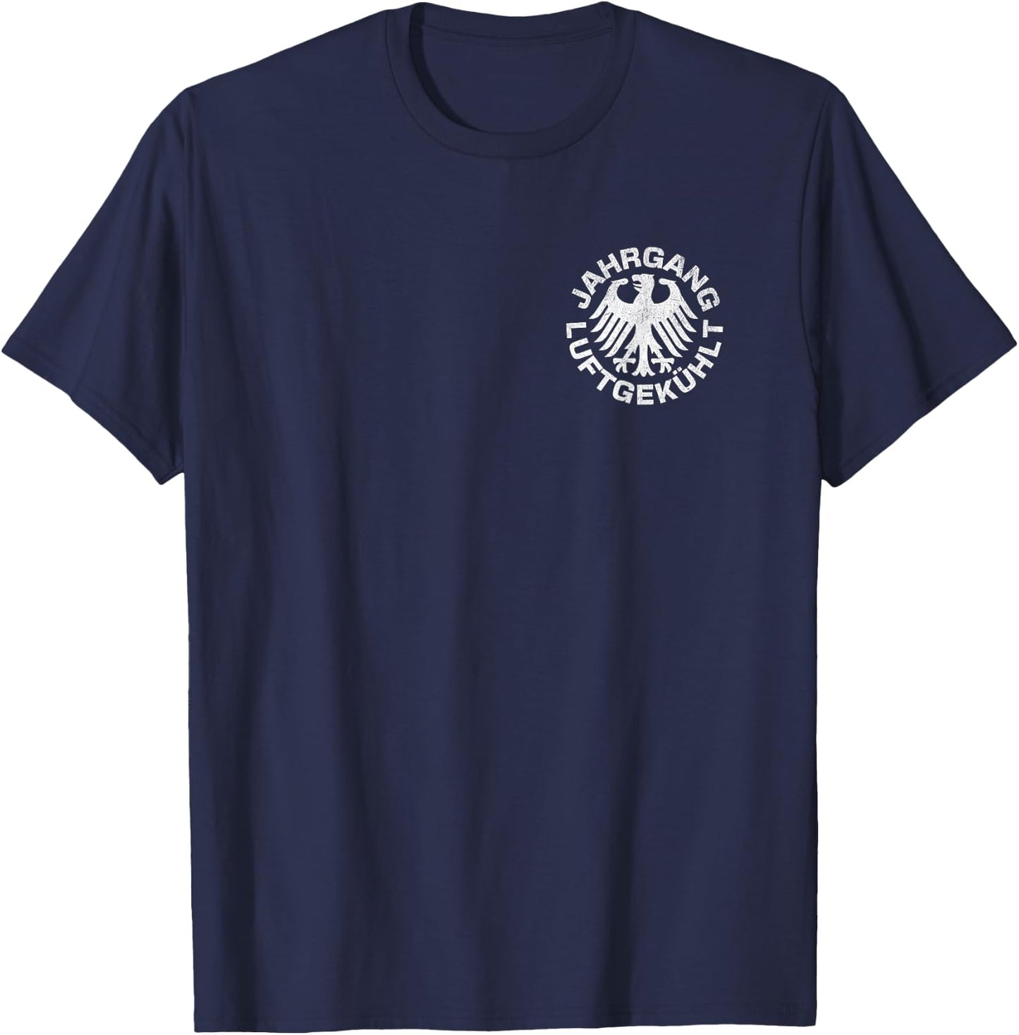 Front and Back "Vintage Air-Cooled" German Motorsport Racing T-Shirt - T-Shirt | Navy