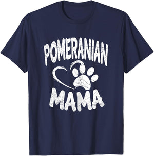 Pomeranian Mama Dog Lover Pom Mom Owner Gifts T-Shirt - T-Shirt | Navy