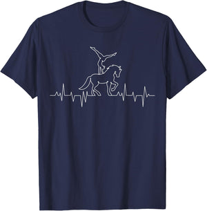 Voltigieren Herzschlag Volti Reiterin Pferde Mädchen Damen T-Shirt - T-Shirt | Navy