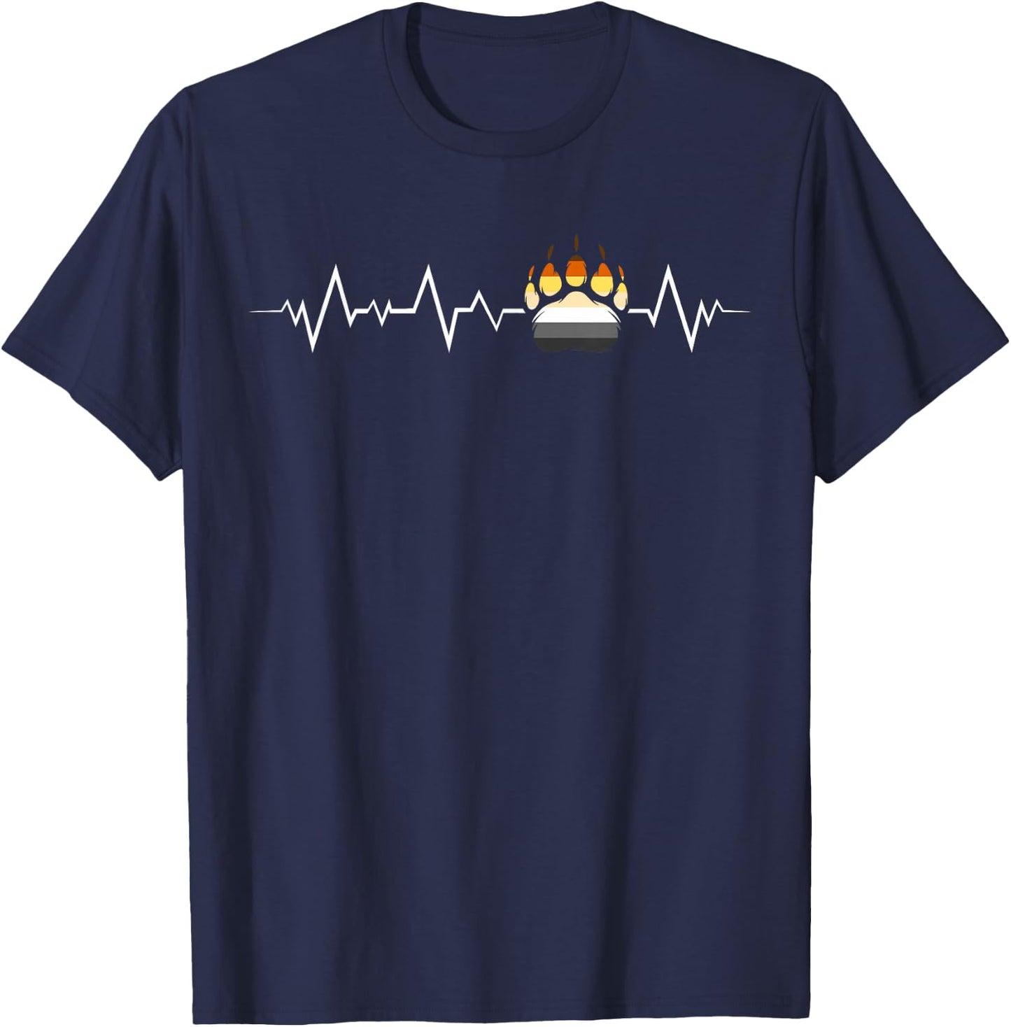 Fierté Ours Battement Cœur Patte Bear Flag T-Shirt - T-Shirt | Navy