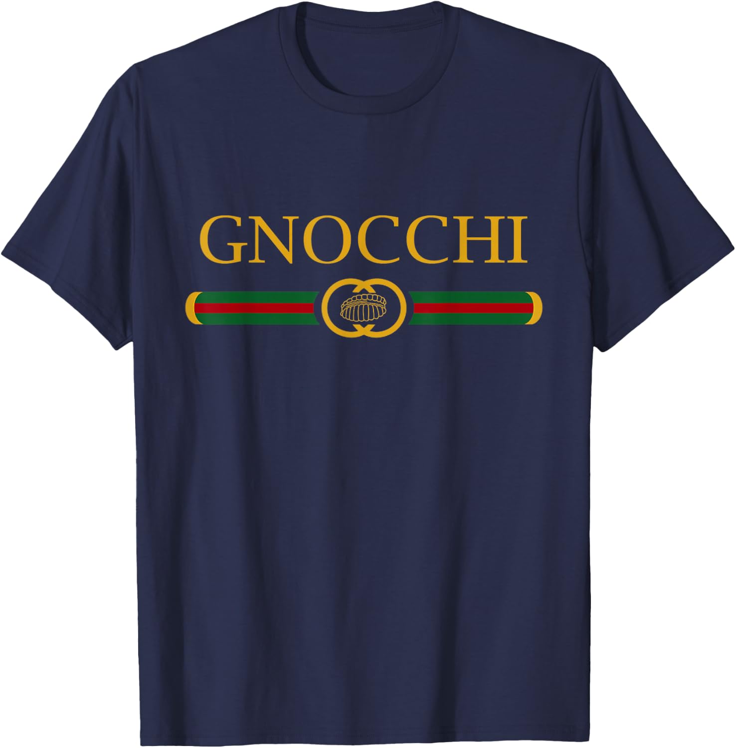Gnocchi Gourmet with Funny Logo Style , black T-Shirt - T-Shirt | Navy