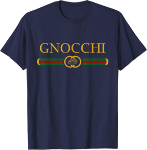 Gnocchi Gourmet with Funny Logo Style , black T-Shirt - T-Shirt | Navy