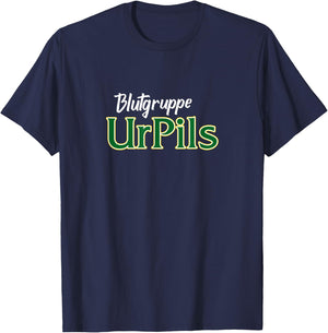 Blood Group UrPils - Saarland Beer , black T-Shirt - T-Shirt | Navy