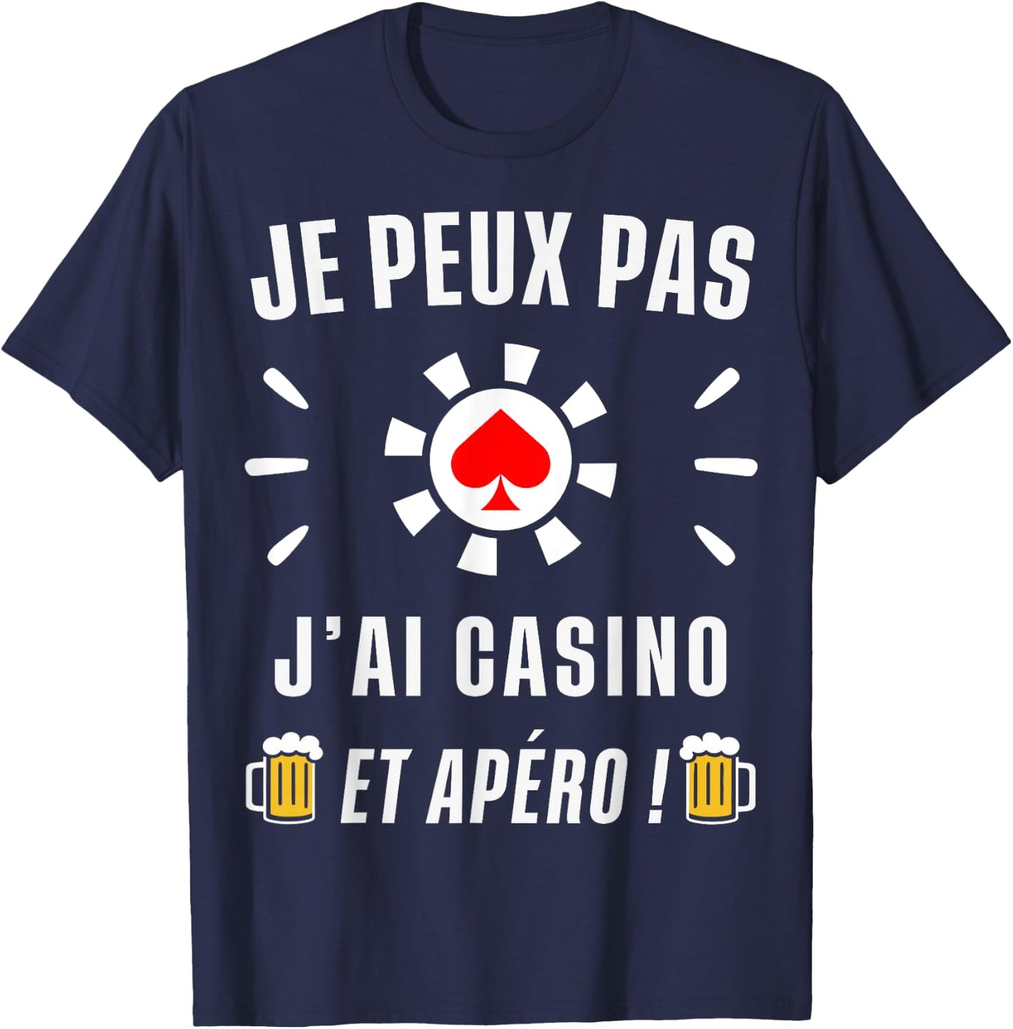 I Can't Have Casino , Black, S T-Shirt - T-Shirt | Navy