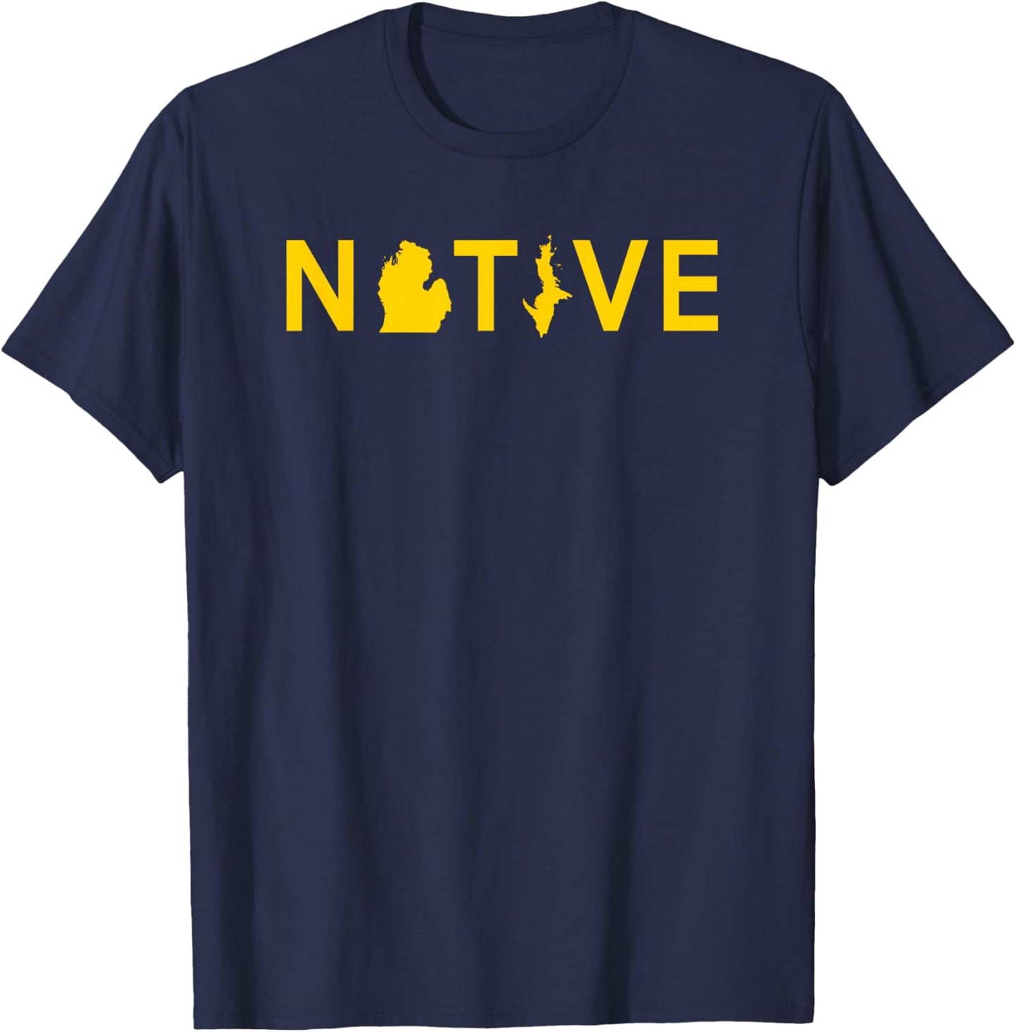 Native Michigander Ann Arbor Blue Yellow Sports Fan T-Shirt - T-Shirt | Navy