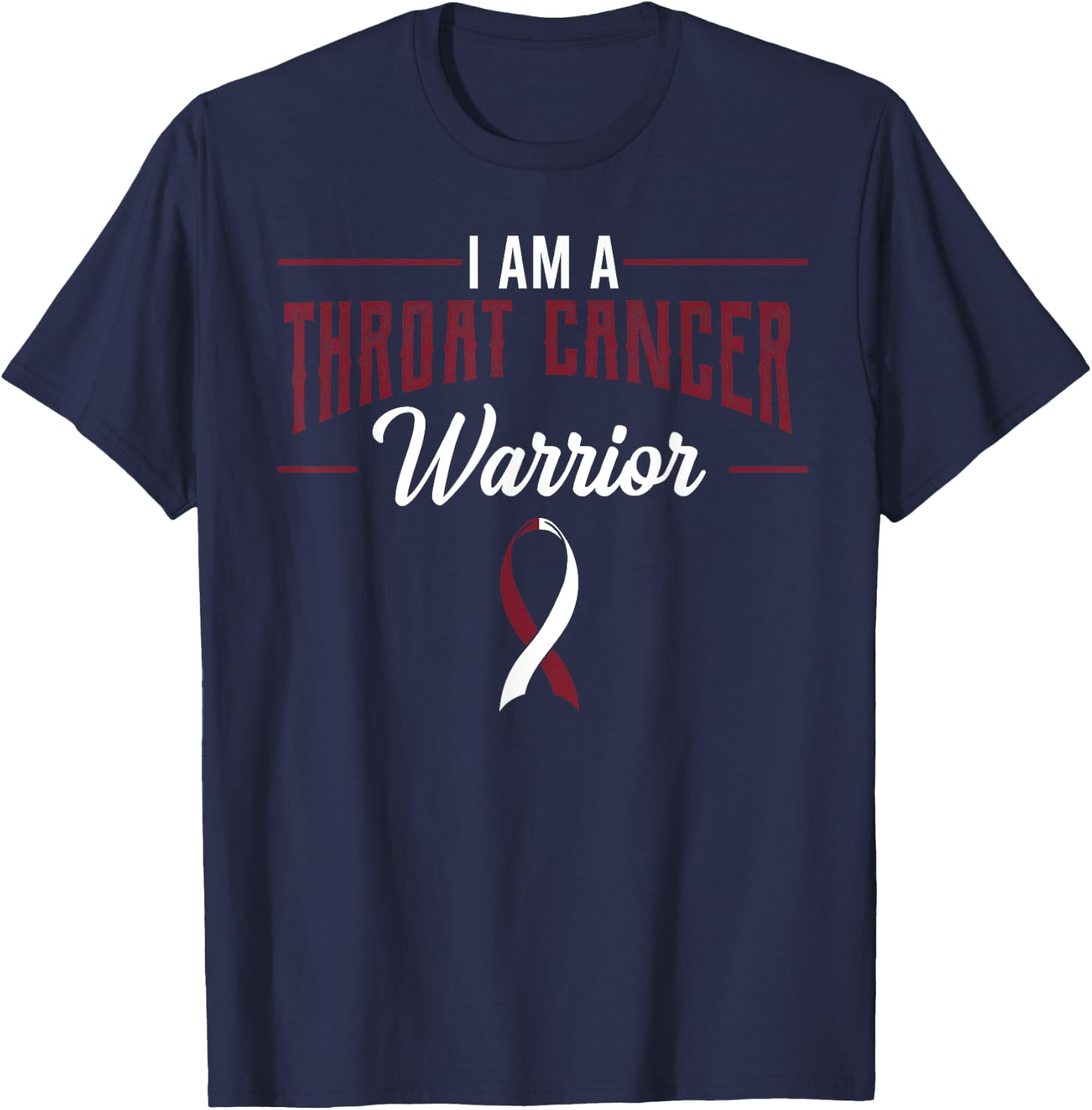 Throat Cancer Warriors Awareness Supporters Pharynx Neck T-Shirt - T-Shirt | Navy
