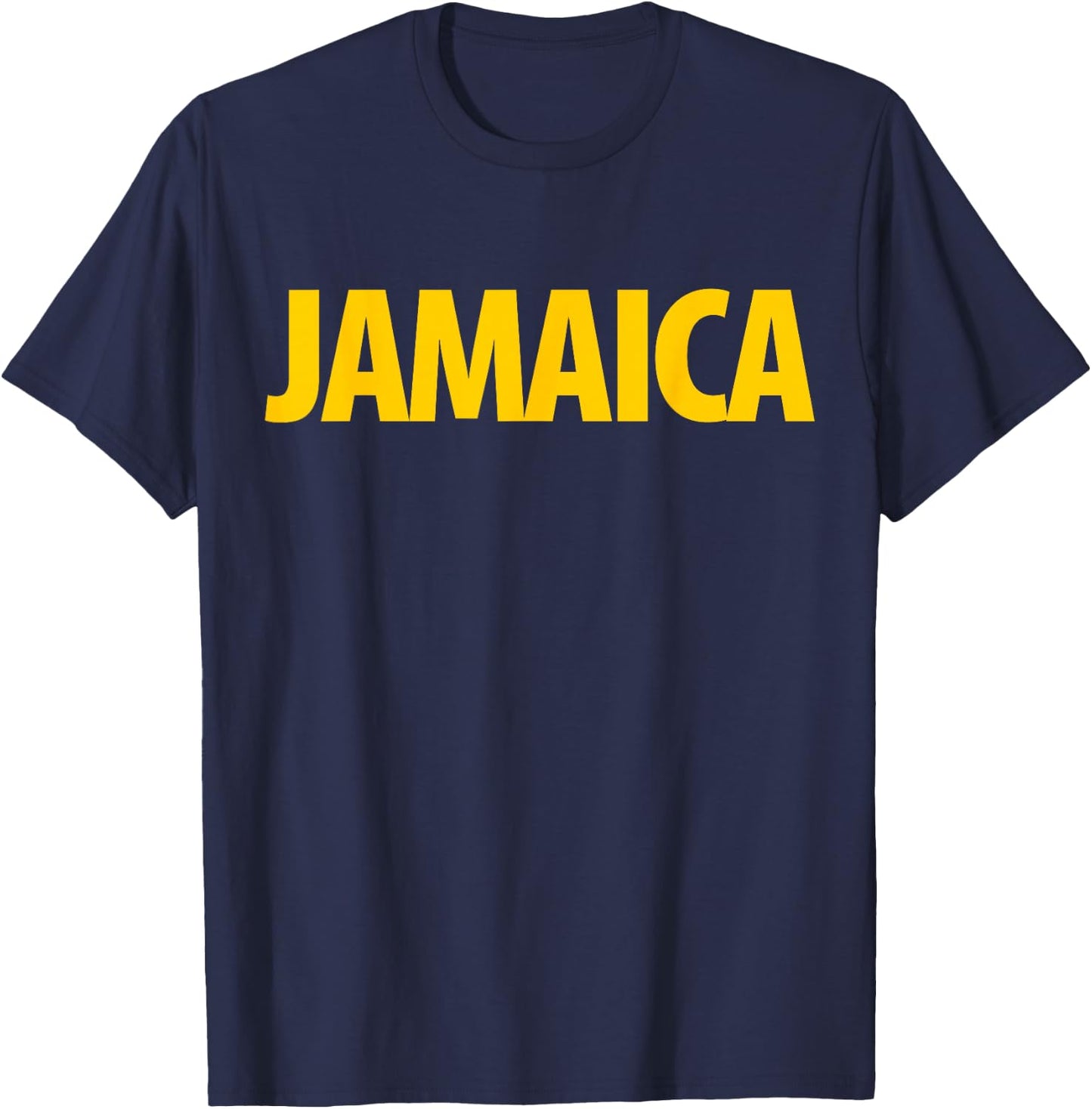 Black & Gold Retro Jamaica Vintage Tourism T-Shirt - T-Shirt | Navy