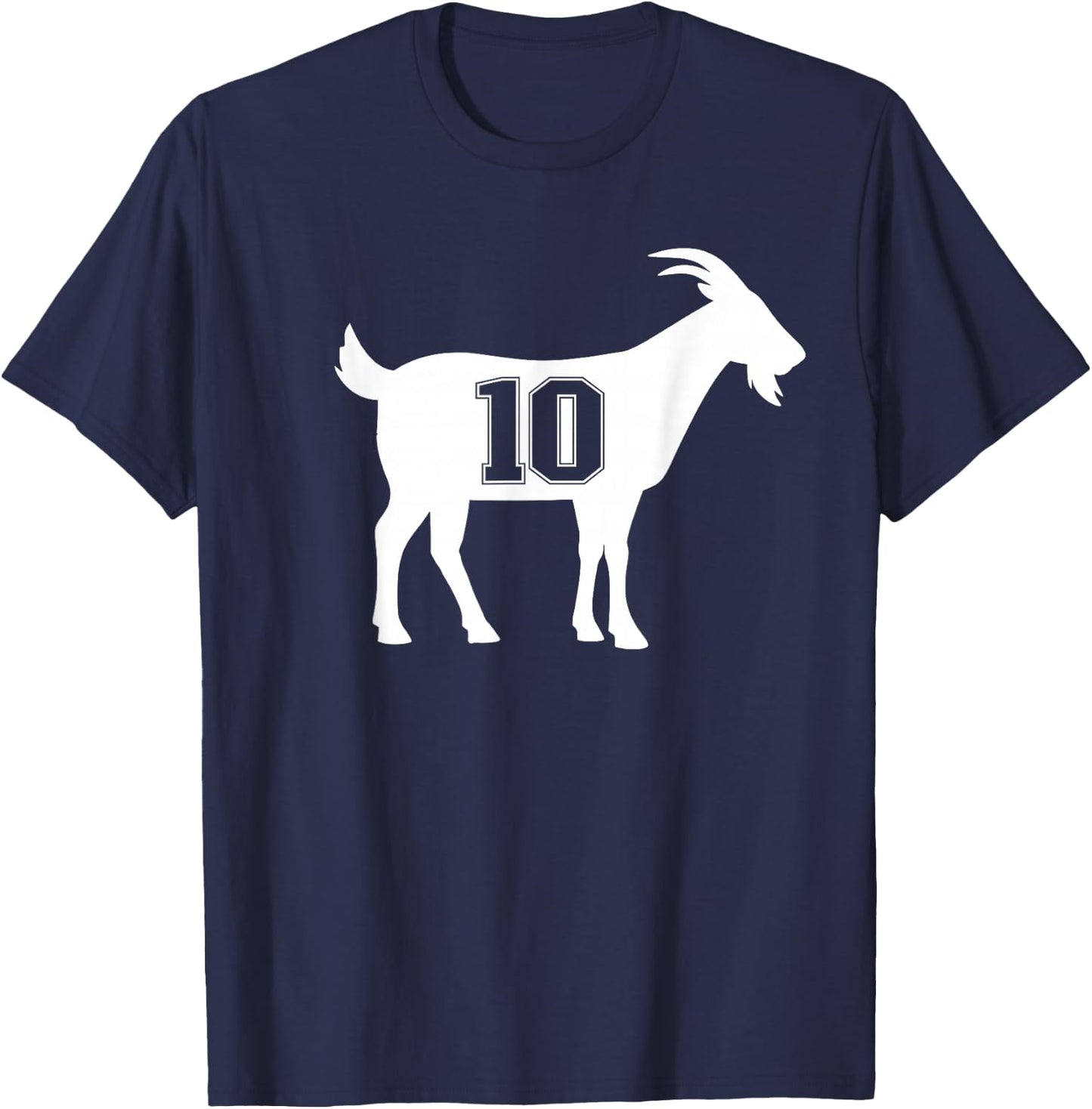 Goat 10 G.O.A.T. Number Ten Goat T-Shirt - T-Shirt | Navy