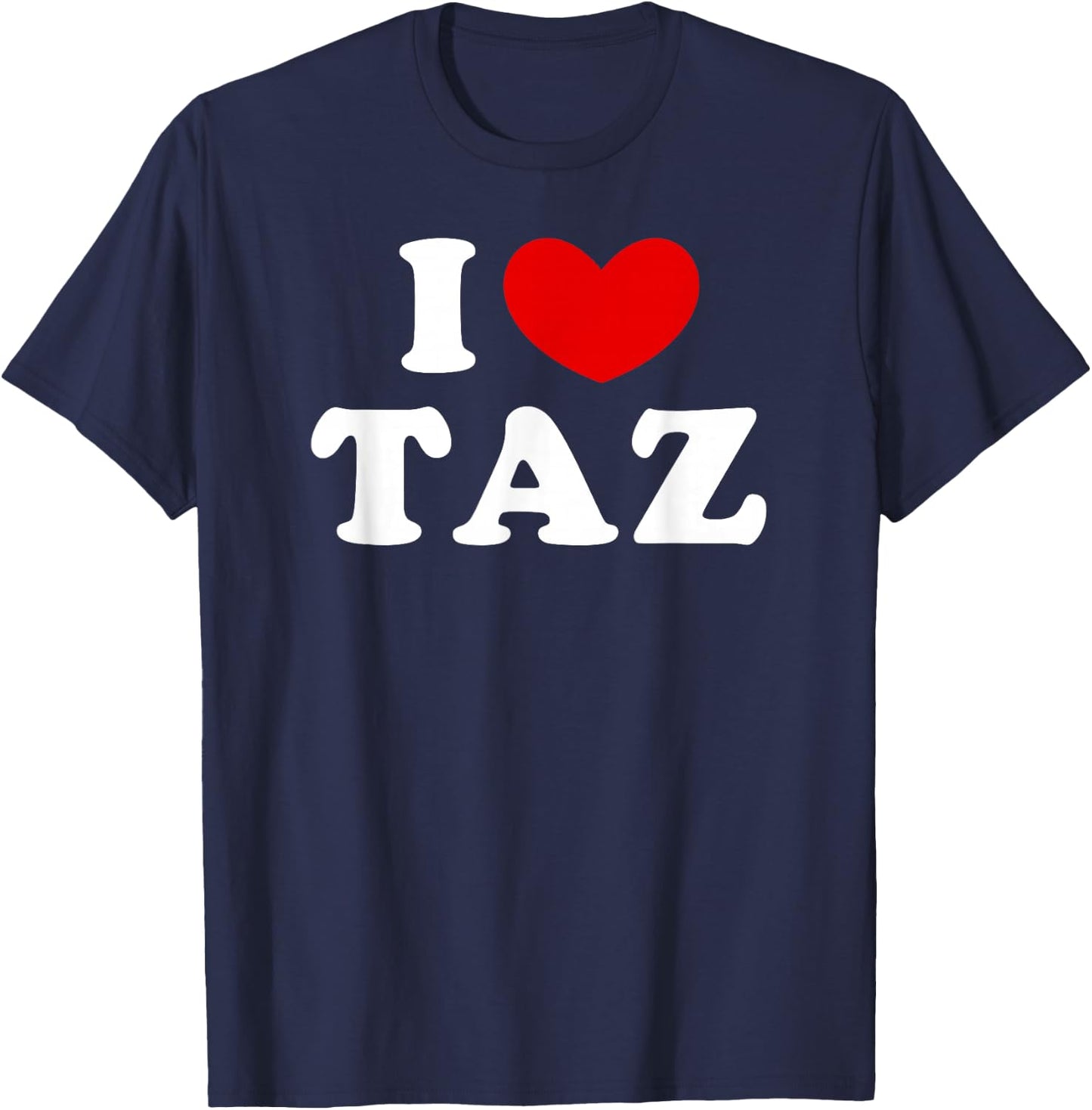 I Love Taz, J'Aime Taz , Black, S T-Shirt - T-Shirt | Navy