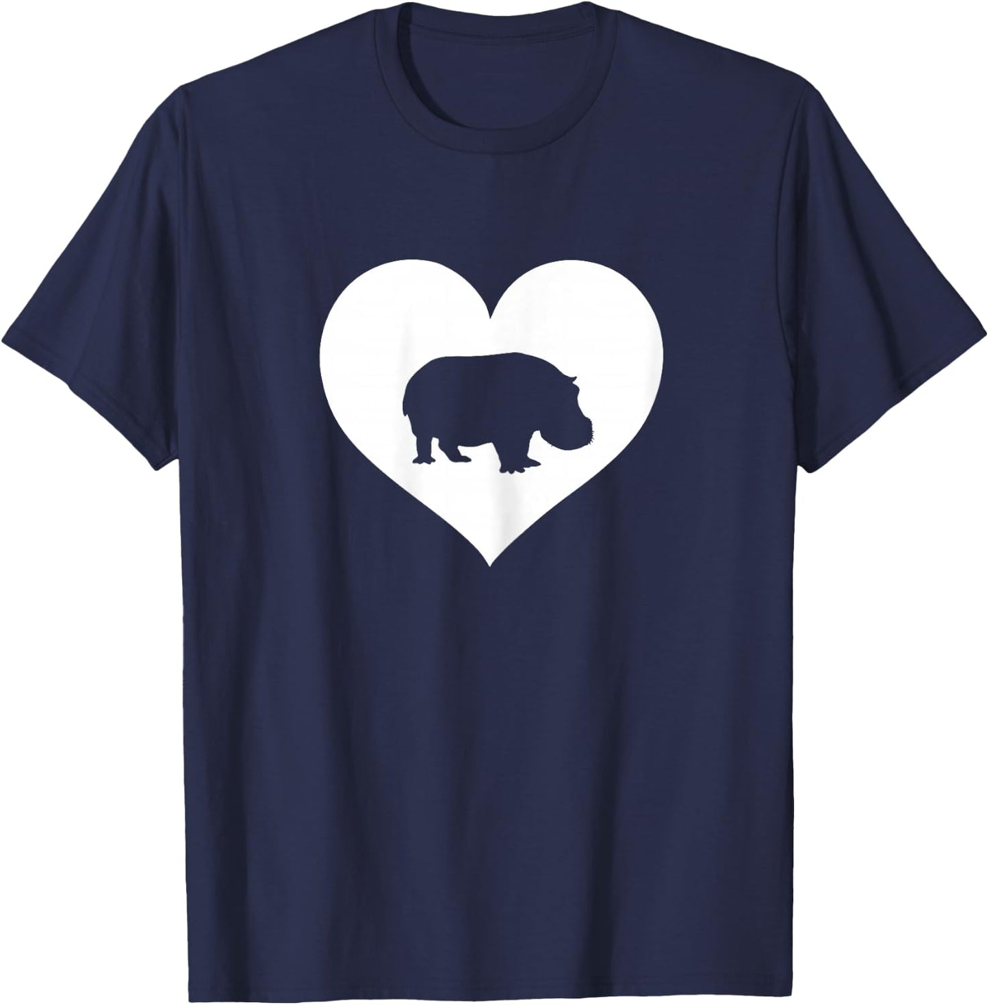 Hippopotamus lover Hippo love heart Teen girls Women Womans T-Shirt - T-Shirt | Navy