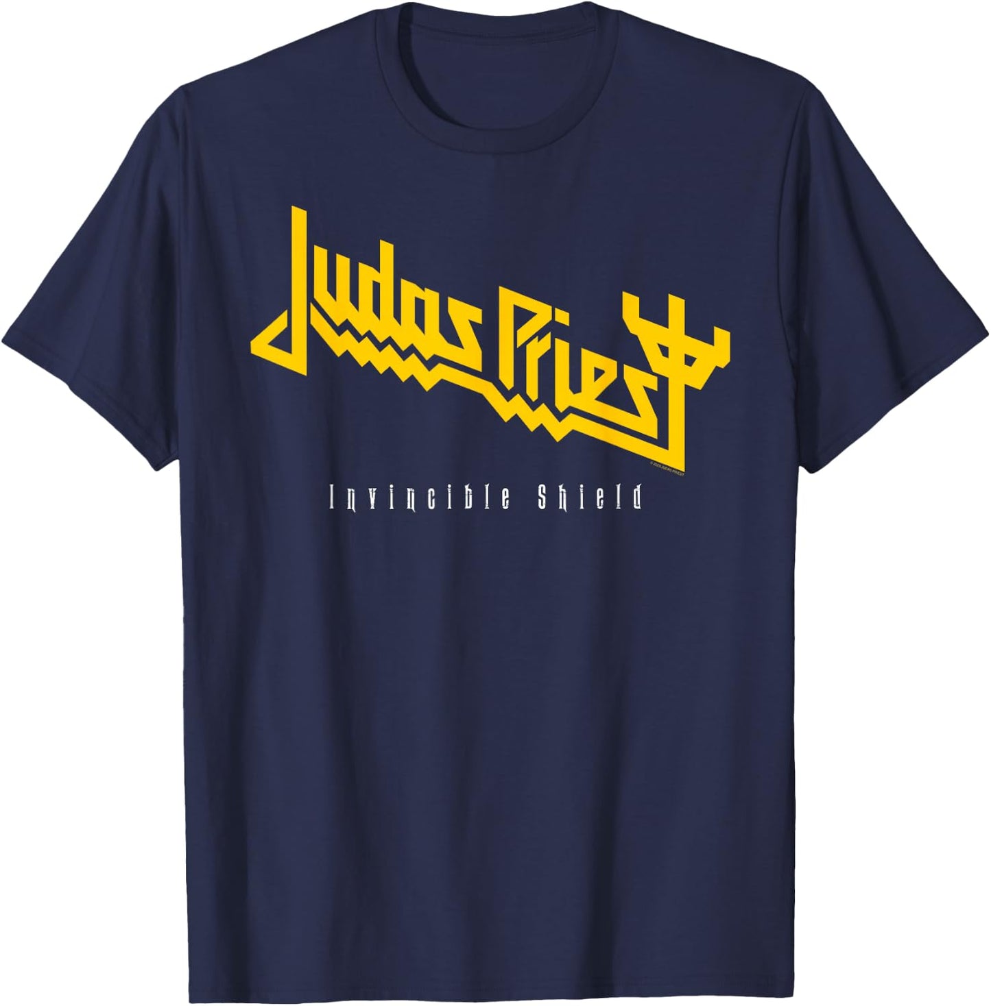 Judas Priest Invincible Shield Yellow T-Shirt - T-Shirt | Navy