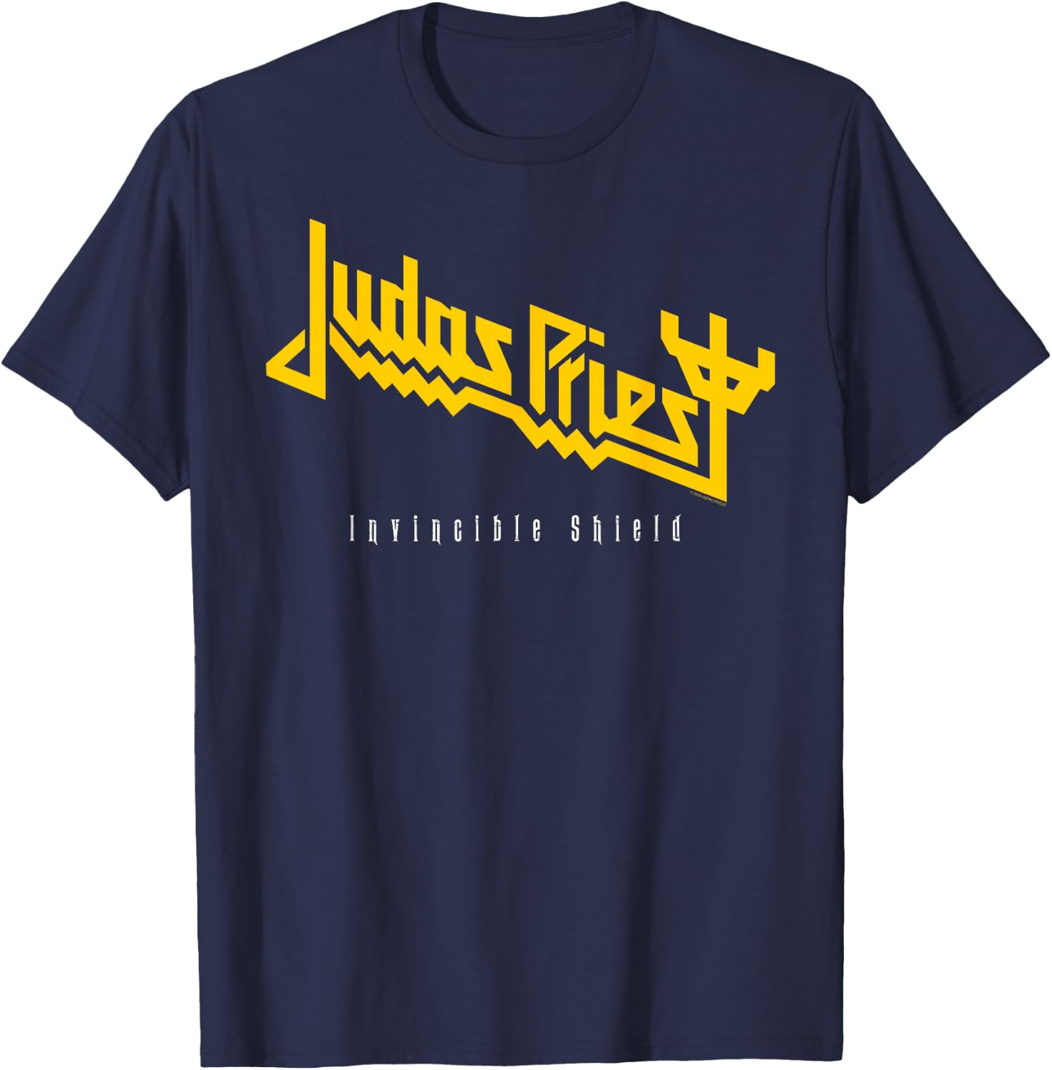 Judas Priest Invincible Shield Yellow T-Shirt - T-Shirt | Navy