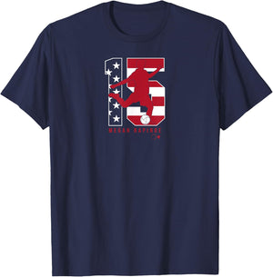Megan Rapinoe 15: USWNT Players Association - USA Soccer T-Shirt - T-Shirt | Navy