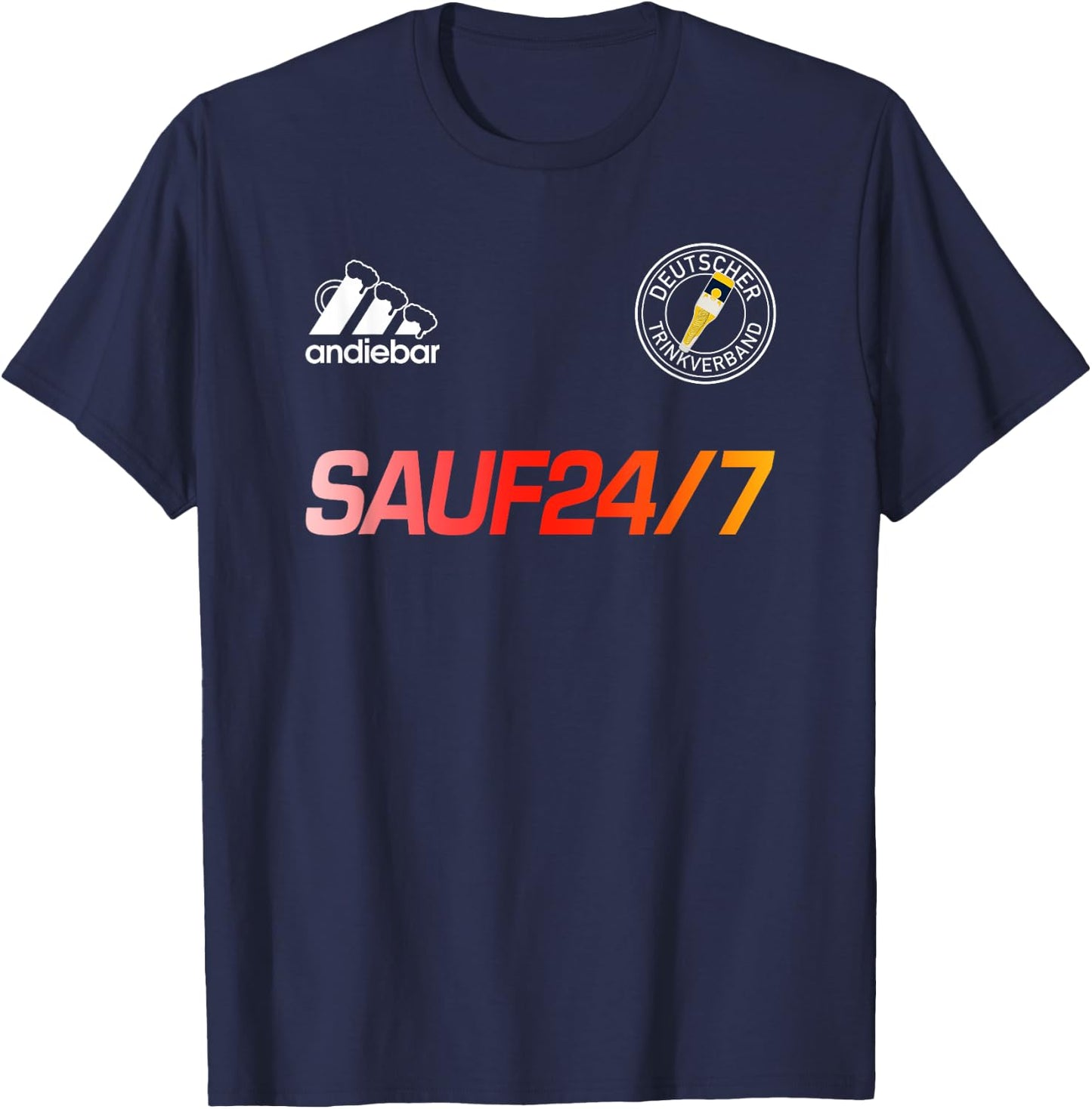 Sauf 24/7 – Soft Jersey X Malle Germany Beer T-Shirt - T-Shirt | Navy