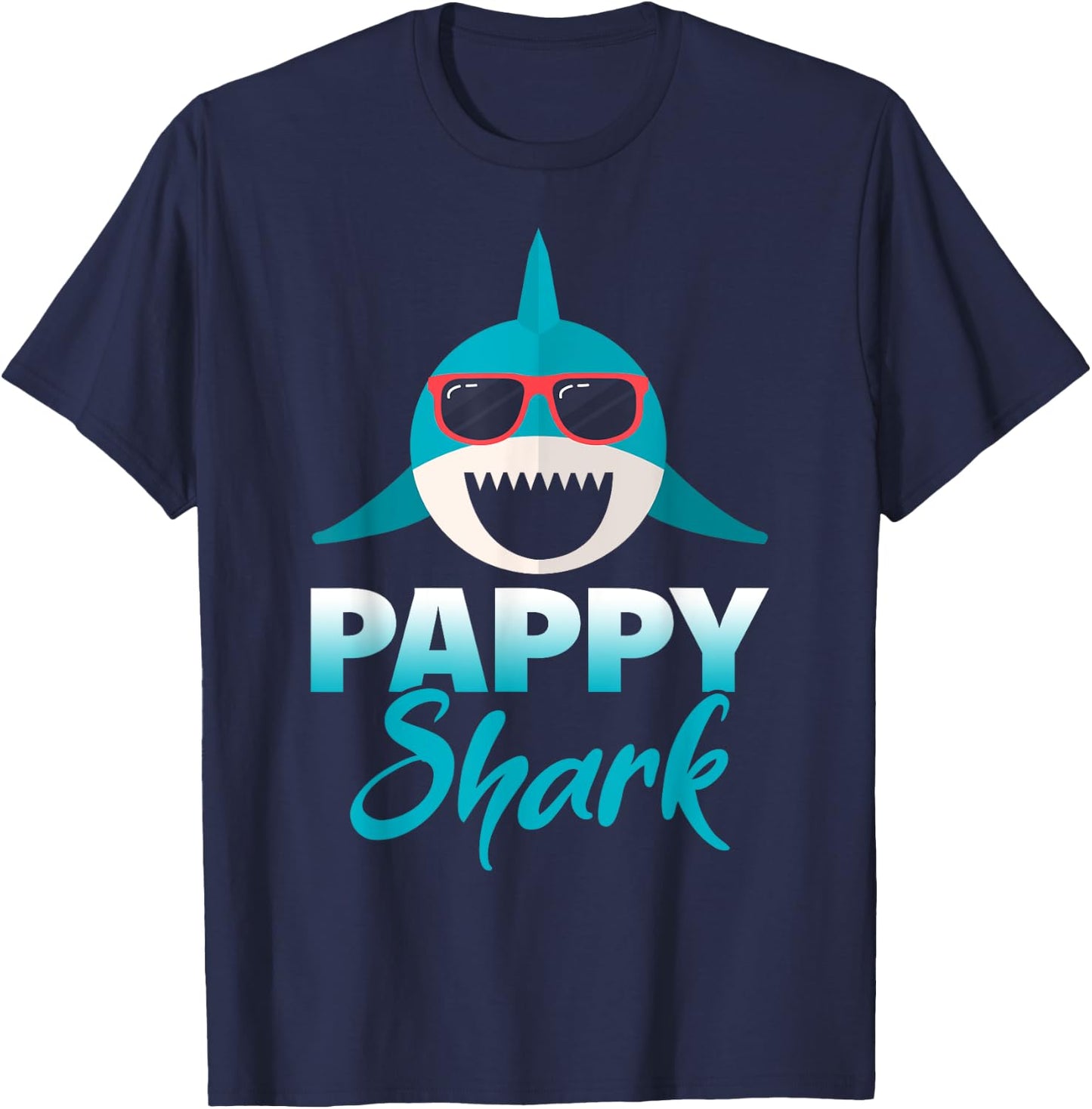 Pappy Shark Wearing Cool Sunglasses Grandpa Gift T-Shirt - T-Shirt | Navy