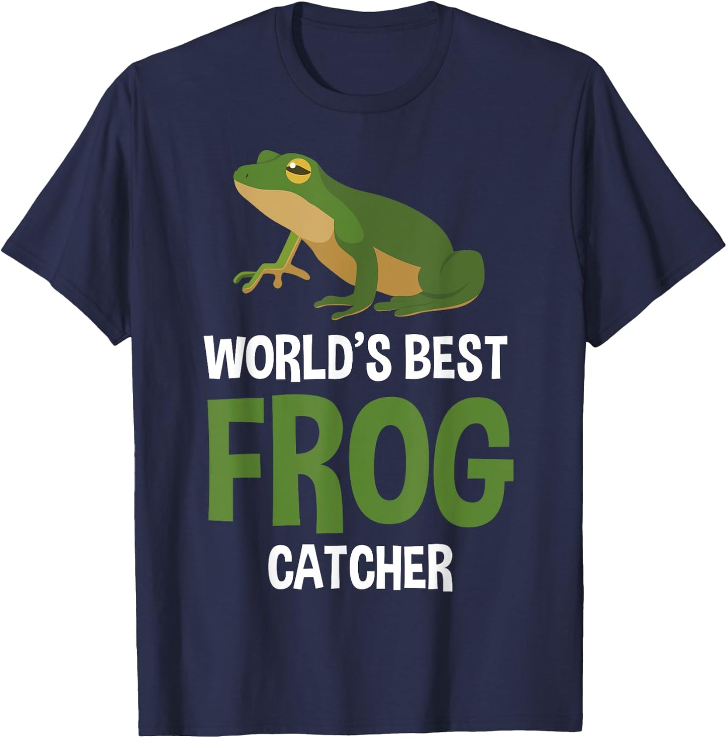World's Best Frog Catcher Gift Boys Girls Kids Frog Hunter Small T-Shirt - T-Shirt | Navy