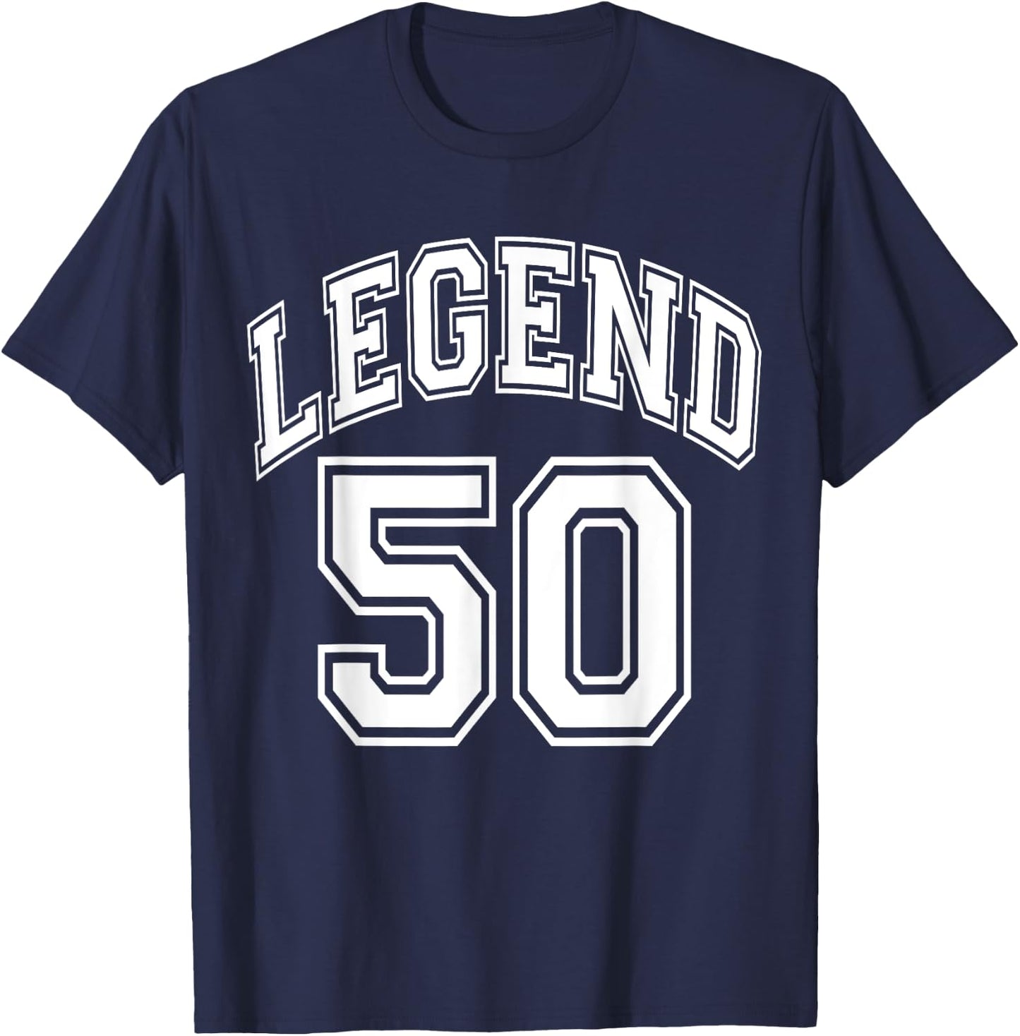 Legend 50 Number Varsity Team - 50th Birthday & 50 Years Old T-Shirt - T-Shirt | Navy