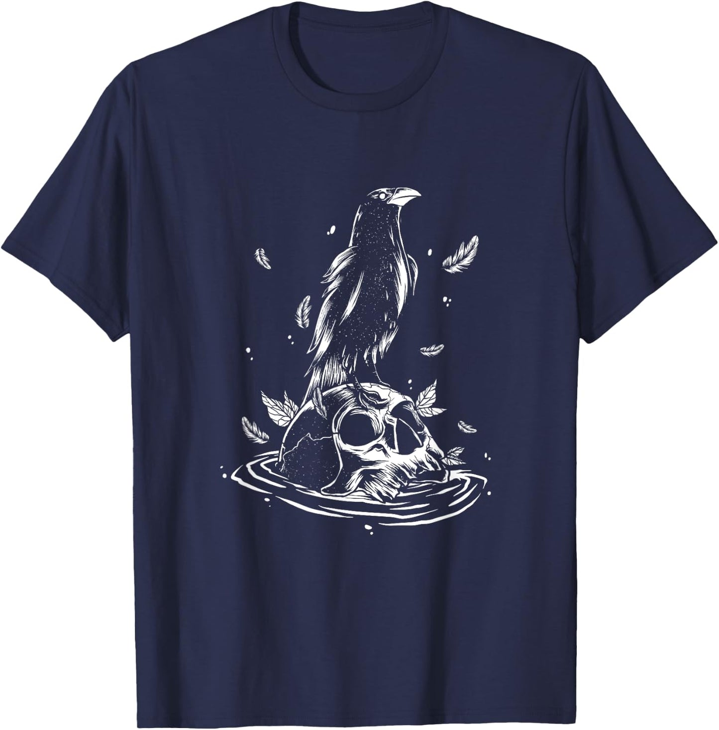 Pastel Goth Crow Raven Skull Head Emo Punk Gothic Bird Lover T-Shirt - T-Shirt | Navy