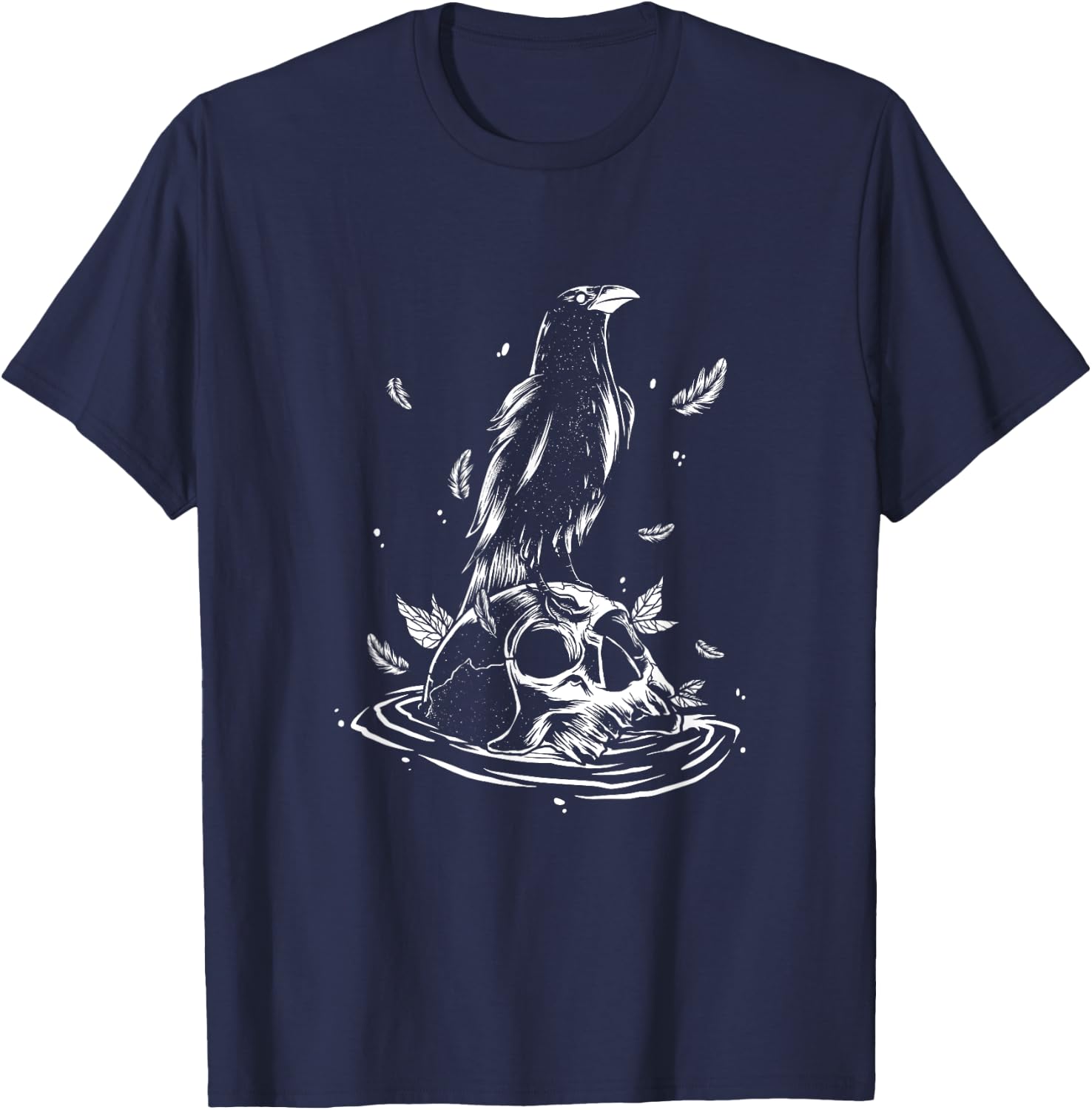 Pastel Goth Crow Raven Skull Head Emo Punk Gothic Bird Lover T-Shirt - T-Shirt | Navy