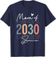 Class of 2030 Mom of a Senior Graduate Retro Graduation Vint T-Shirt - T-Shirt | Navy
