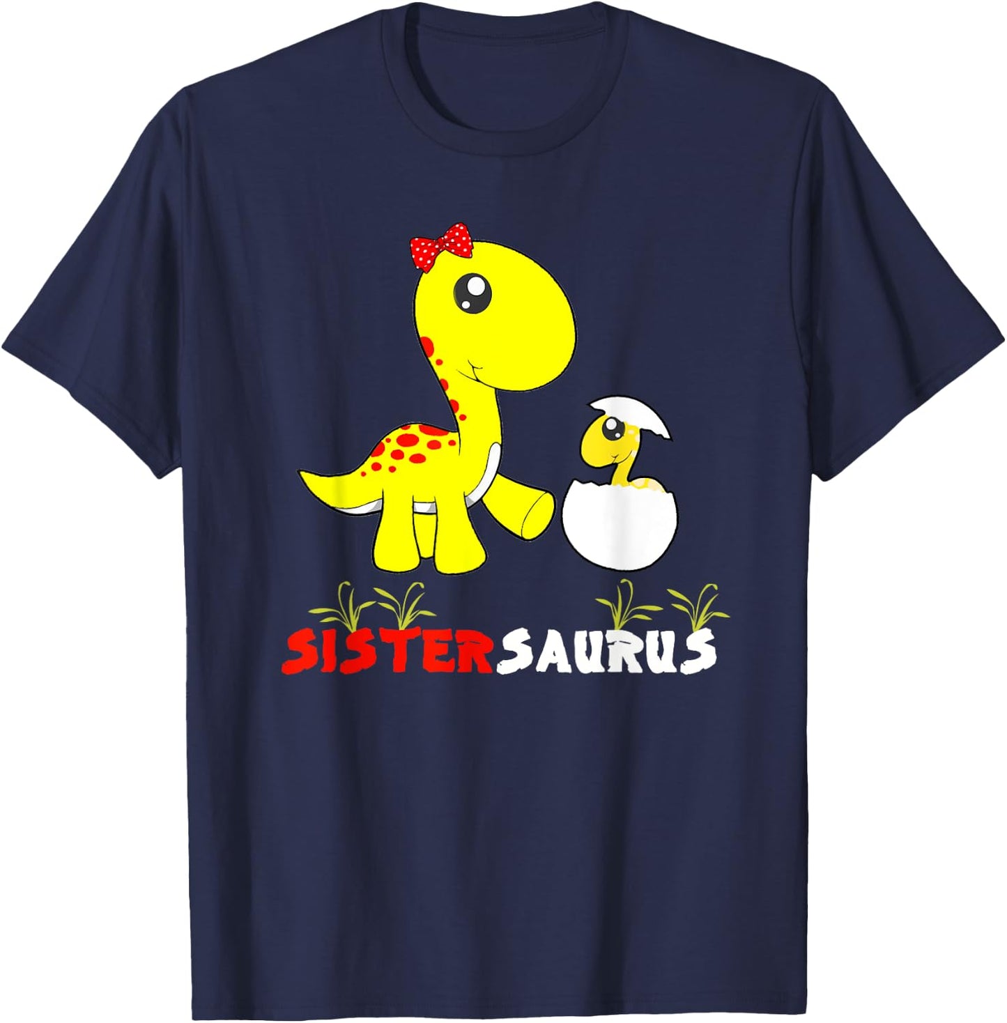 Sistersaurus Dinosaur Sister Sister T-Shirt - T-Shirt | Navy