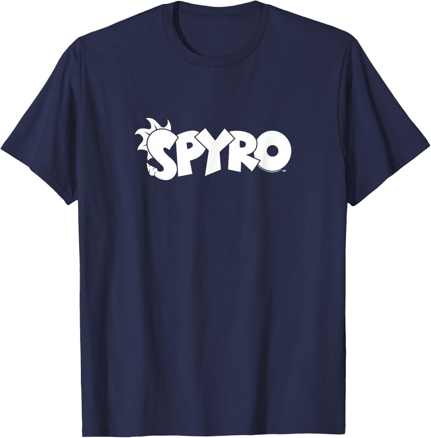 Retro Vintage White Text Video Game Dragon Logo T-Shirt - T-Shirt | Navy