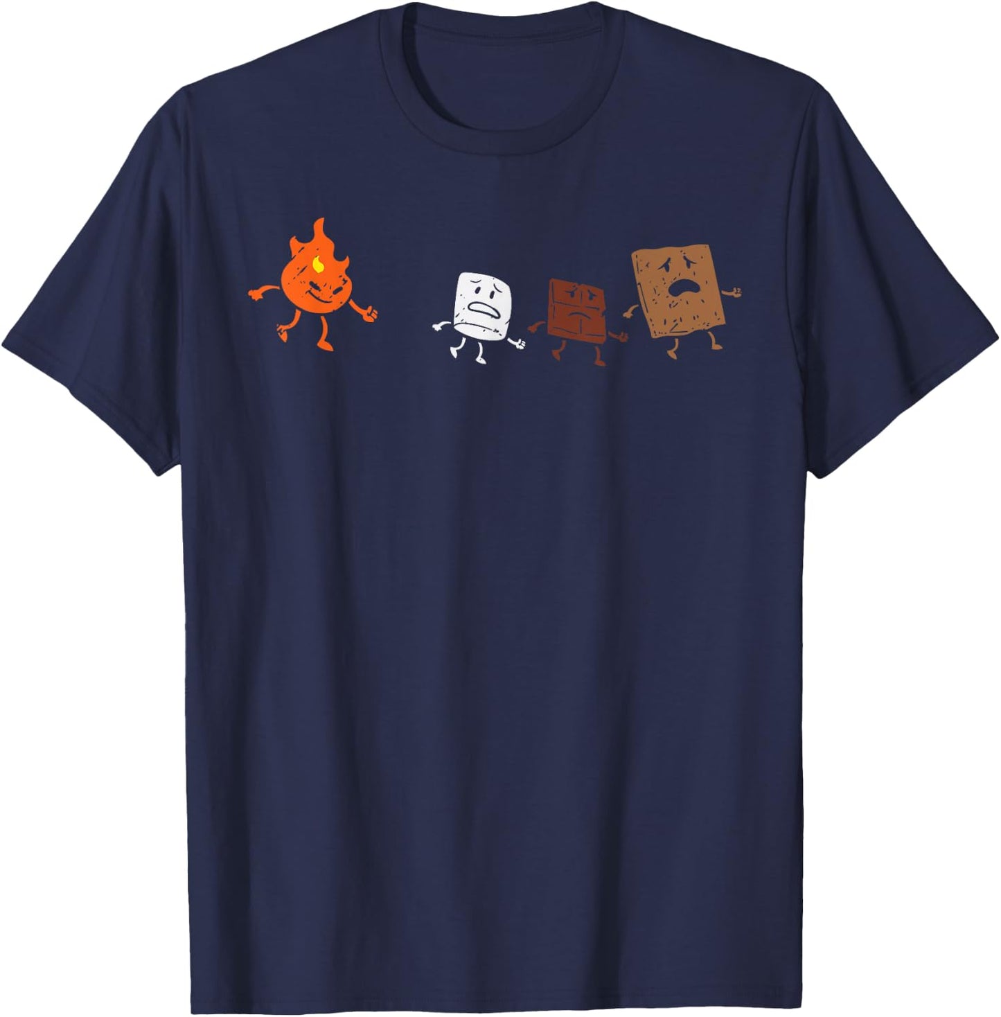 Camping Smores Running Fire Funny Group Hug Men Women Kids T-Shirt - T-Shirt | Navy