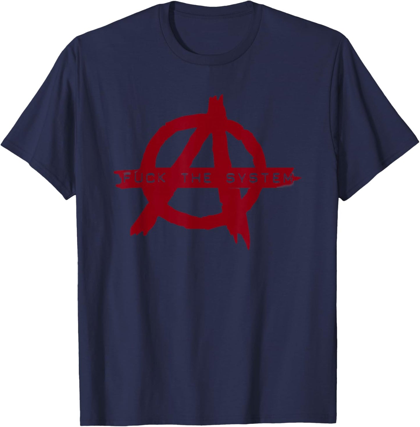 Fuck The System Anarchy Symbol für Erwachsene T-Shirt - T-Shirt | Navy