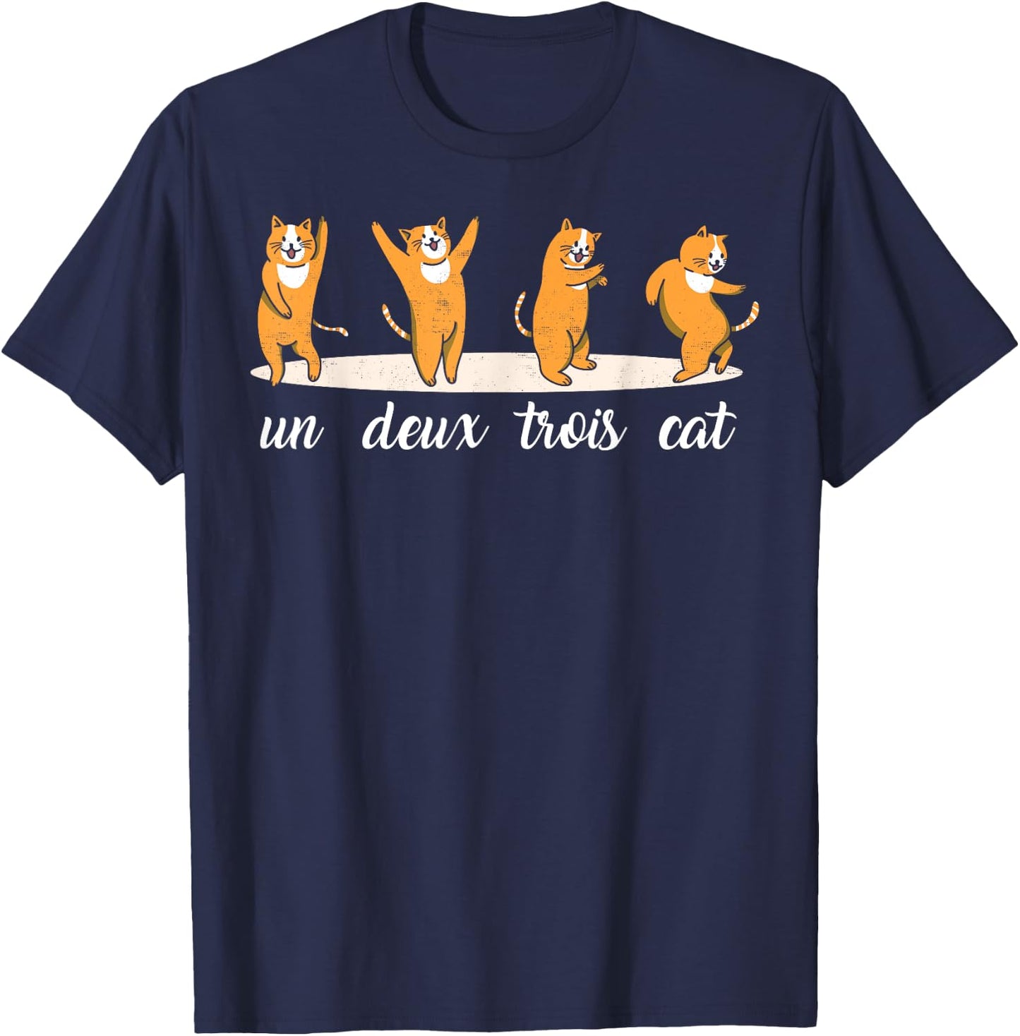 Un Deux Trois Cat Funny Cat French Women T-Shirt - T-Shirt | Navy