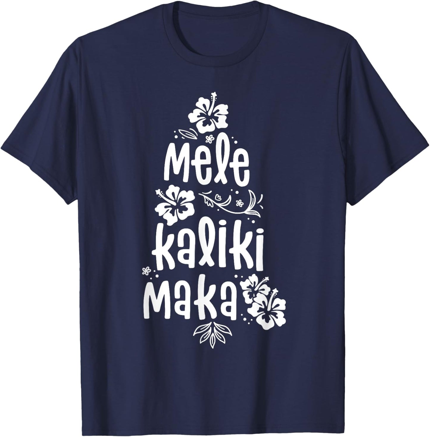 Mele Kalikimaka Christmas Hawaiian Xmas Vacation T-Shirt - T-Shirt | Navy