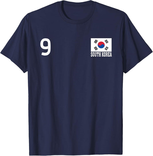 South Korea Number 9 National Flag Country Heritage T-Shirt - T-Shirt | Navy