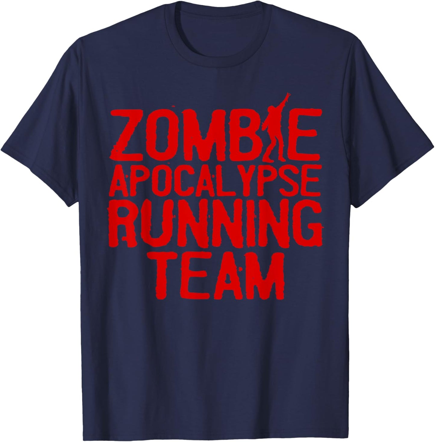 Zombie Running Design Women Funny Marathon Halloween T-Shirt - T-Shirt | Navy