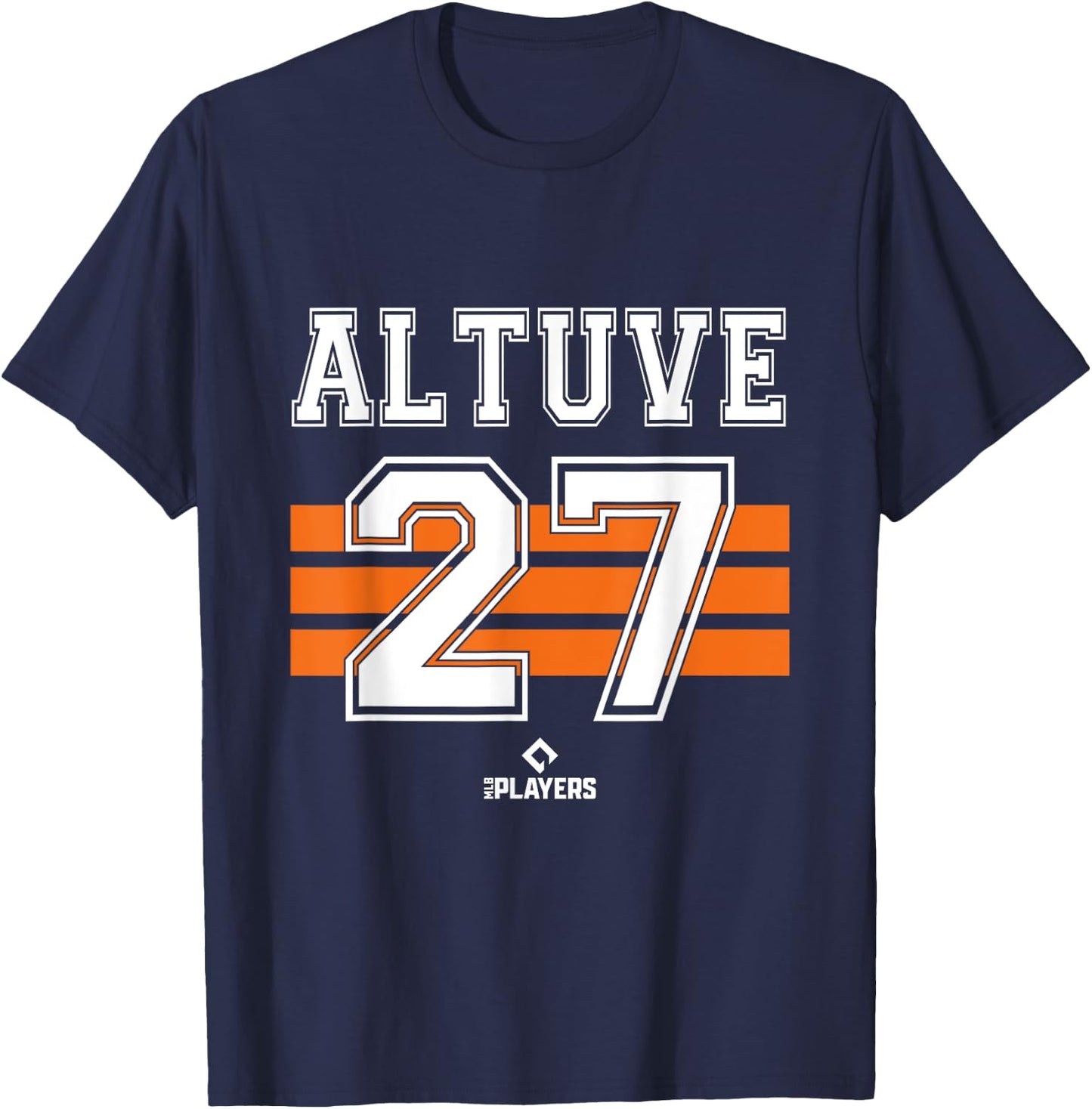 Jose Altuve 27 Houston Texas Baseball MLB Players T-Shirt - T-Shirt | Navy