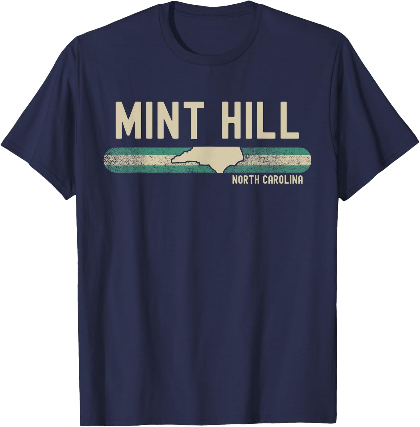 Mint Hill NC | North Carolina | Travel & 80s Style T-Shirt - T-Shirt | Navy