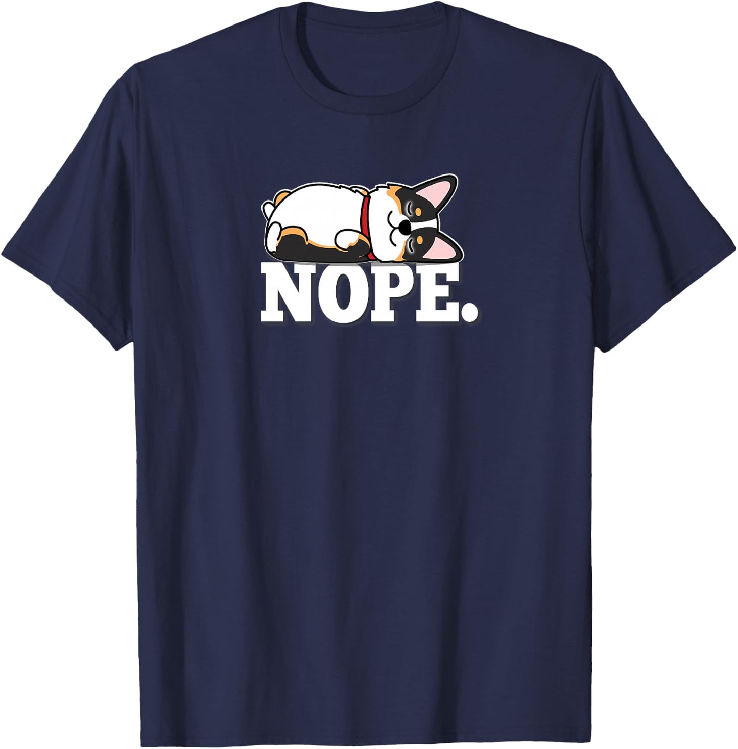 Kawaii Nap Sleep Nope Black Tricolor Corgi Lover Premium T-Shirt - T-Shirt | Navy