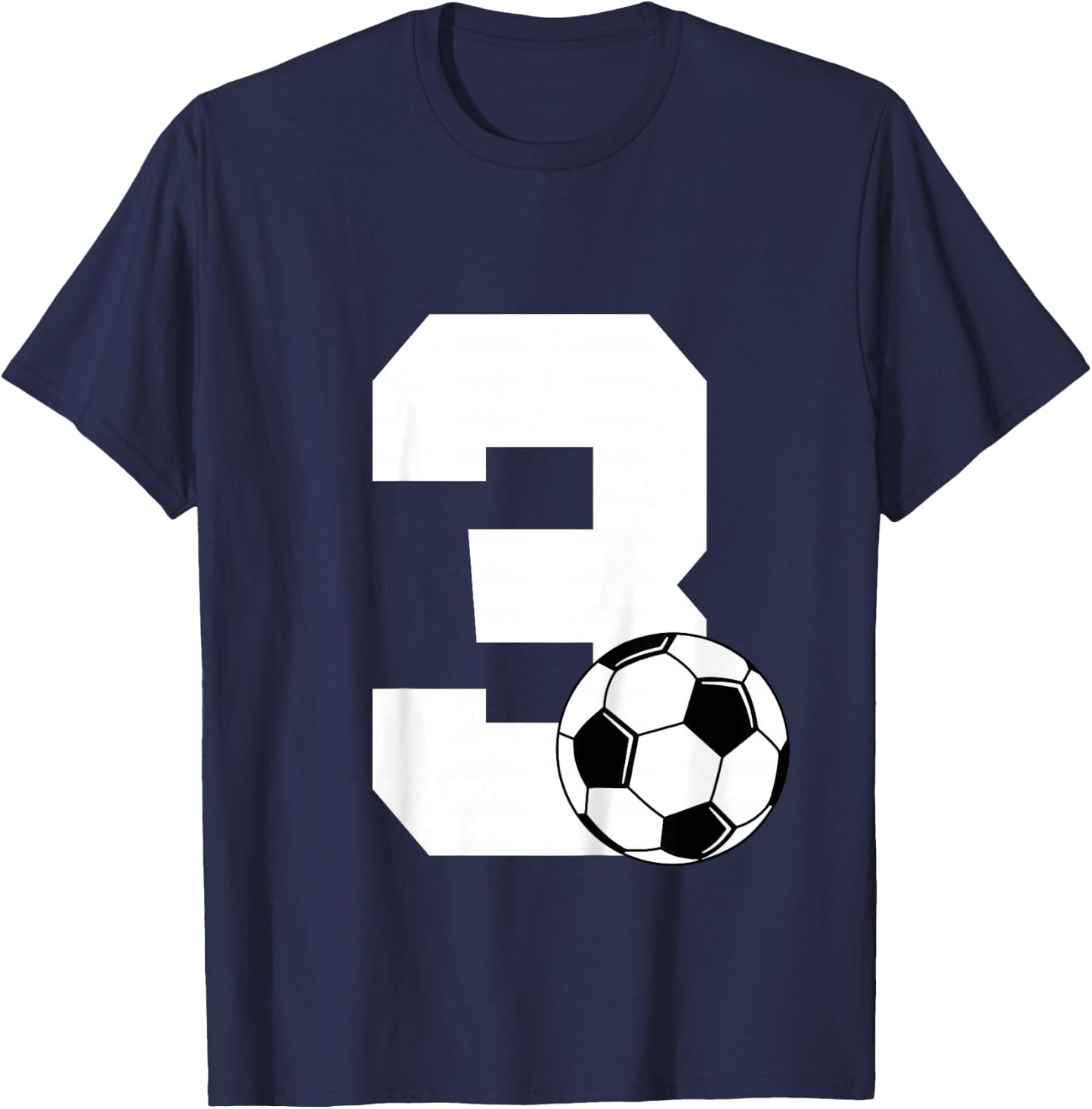 Kids Soccer Kids Toddler Boys 3rd Birthday Soccer T-Shirt - T-Shirt | Navy
