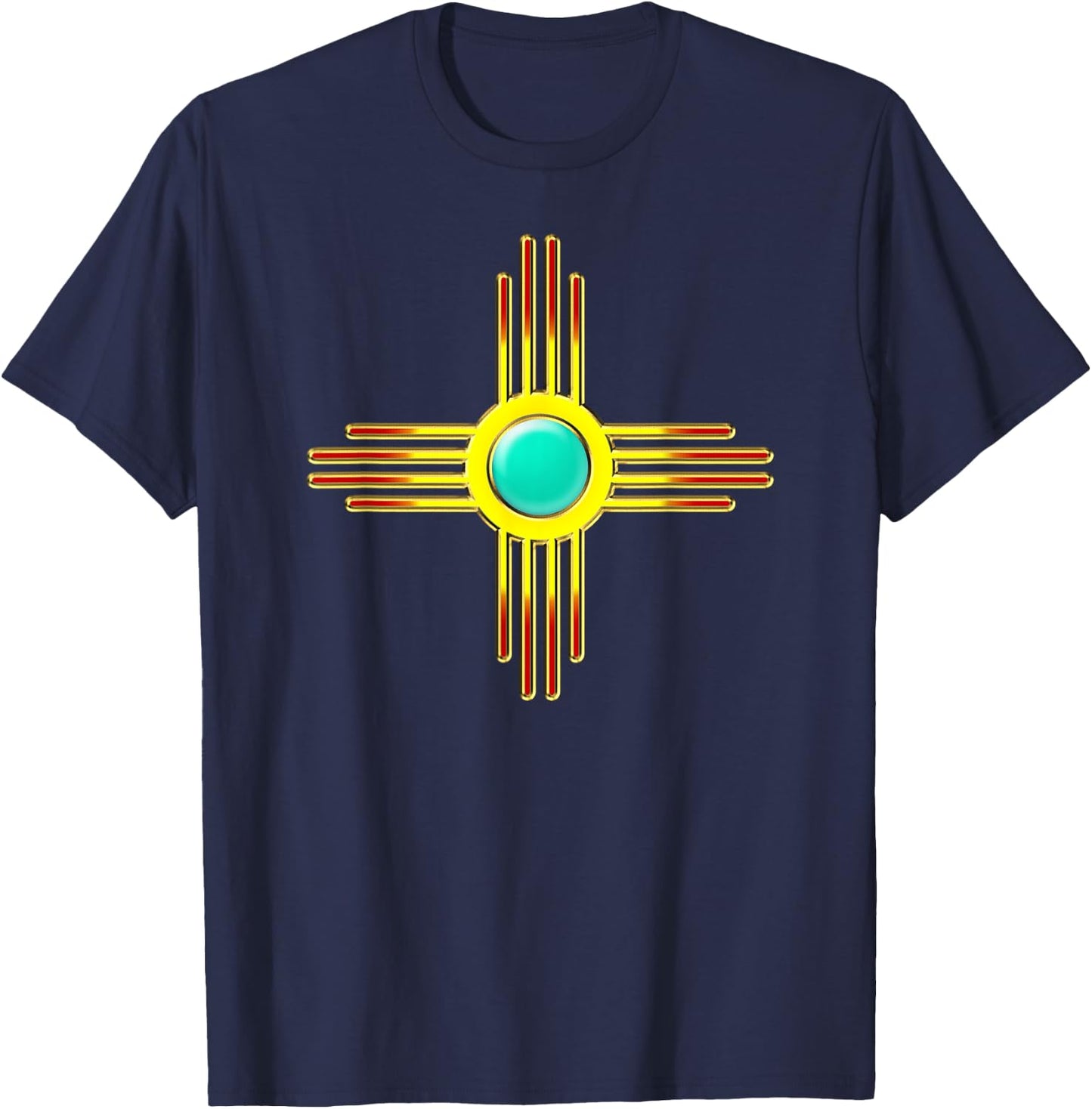 Zia Symbol New Mexico State Flag Banner Sun First Nation T-Shirt - T-Shirt | Navy
