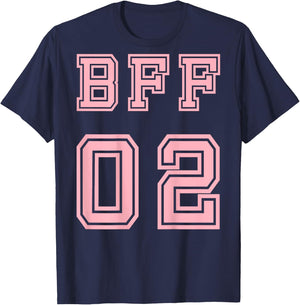 BFF 02 BFF For 2 Best Friends Matching Best Friends T-Shirt - T-Shirt | Navy
