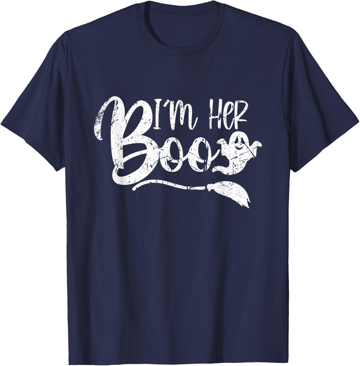 Vintage I'm Her Boo Funny Matching Couples Halloween T-Shirt - T-Shirt | Navy